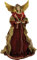 FADEDA Engel mit Stoffkleid, rot/Höhe:35 cm/handbemalt/detailgetreue Krippen Figuren - Weihnachten Tisch Dekoration Krippe Zubehör