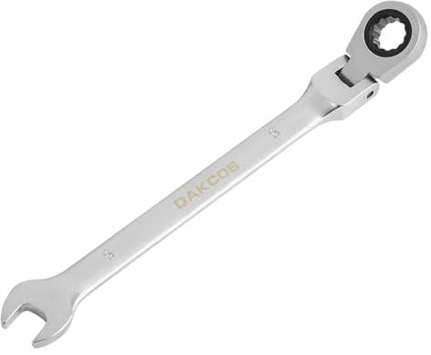 DAKCOS Llave combinada flexible Llave fija con carraca 6mm Llave de trinquete articulada, Cr-V