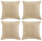 FDTERN 4er Set Boho Kissenbezug 50x50 cm Beige Einfarbig Flauschig Kissenbezüge Kordsamt Kissenhülle Dekokissenbezug Sofakissen Dekokissen Deko für Sofa Schlafzimmer Wohnzimmer Balkon
