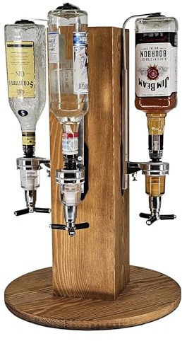 CREATIVE COOPER Alkohol-Stand mit 4 Ausgießern Fässern – 57 x 38 cm – Eiche