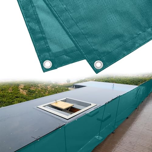 XUSKY Privacy Fence Screen– 6 x 50ft Privacy Fencing Chain Link Fence – Shade Screen Outdoor Fence for Garden, Backyard, Pool – Heavy-Duty PVC-Coated Polyester Mesh Screen Fence (Dark Green)