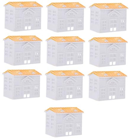 Tofficu 10pcs Small Villa Model Simulation Architectural Shape Micro Landscape Scene Decor for DIY Craft and Tabletop Decoration