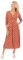 Ex-Seasalt Chacewater Womens Midi Dress Cross Wrap 3/4 Sleeve A-Line Elegant Summer Comfort Wear (UK, Numeric, 16, Regular, Regular, Orange)