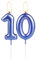 Sparkling Dark Blue 10th Birthday Number Candle, Pearl Blue Number 10 Cake Candle, Birthday Cake Topper Cupcake Girl Boy, Wedding Anniversary Decoration