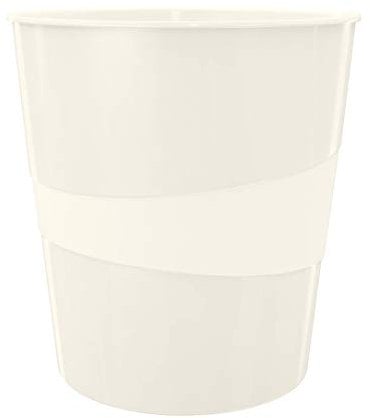Leitz Papierkorb, 6er Pack, 15 Liter, Kunststoff, Weiß, WOW, 52781001