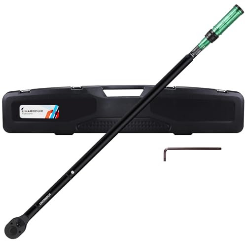 Uharbour Clé dynamométrique 3/4 pour voiture, 200 à 1000 Nm, réglage à double direction à 5 Nm avec verrouillage, précision d'étalonnage de ± 3 %, clé dynamométrique avec 72 dents