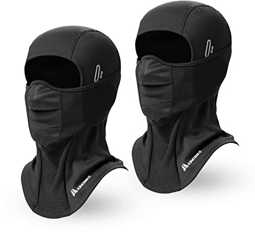 KINGBIKE Sturmhaube Fahrrad Winter Ski Mask Balaclava Kaltes Wetter Warm Anti Nebel Brille Tragen Winddicht Skifahren Motorradfahren für Herren Damen Schwarz 2 Packungen