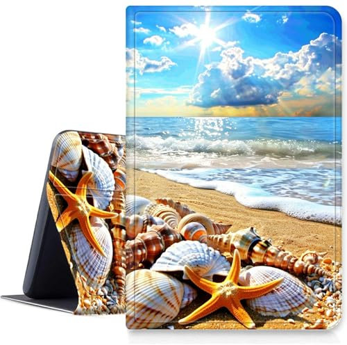 DIGTIALLL Case for Amazon Kindle Fire HD 8 Tablet (8th / 7th / 6th Generation - 2018, 2017 and 2016 Release) PU Leather Smart Protective Cover with Auto Sleep/Wake,Sunny Golden Beach