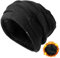 TOPEX XL/XXL Slouch Beanie Herren Mütze Damen Winter Warm Fleece Strickmuetze Schwarz XL XXL