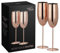 Oak & Steel - 6 Champagnergläser, 280ml - Prosecco-Gläser aus Edelstahl mit Geschenkbox (Rose Gold)
