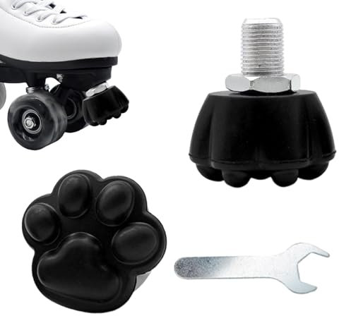 Vuggdt Jam Plugs für Rollschuhe, 2X Gummi Quad Skates Jam Plugs mit Schraubenschlüssel, Verstellbare Bremsklotzstopper, Rollschuhzubehör für zweireihiges Rollschuhlaufen