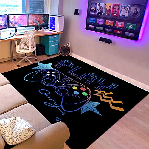 Bisdasdm Gamer Rug for Boys Cool Game Style Bedroom, Gaming Area Rugs Boys Room Decor, Video Games Bedroom Carpet for Teens, Controller Gamepad Player Standing Throw Doormats Yoga Mat - 40x60in
