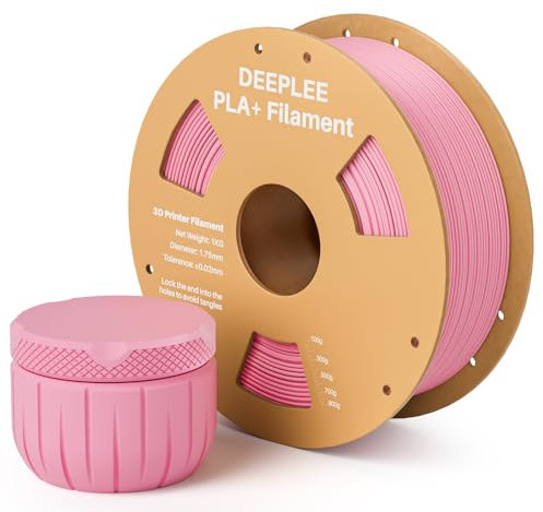 DEEPLEE Filament PLA+ Rose 1kg de 1.75 mm Filament PLA Plus avec Précision de +/- 0,02 mm 1 Bobine pour Imprimantes 3D FDM