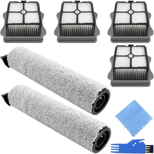 EATBALE One S3 Filtro Rullo Spazzola Parti di Ricambio per Tineco iFloor 3 e per Floor One S3 Robot aspirapolvere a Batteria per Pavimenti duri 2 rulli Spazzola 4 filtri Hepa Kit Accessori