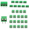 FONGKNOX KF301 - Connettori a morsettiera, 20 pezzi, 2 poli, con 10 pezzi, 3 poli, montaggio PCB, connettori a vite a morsettiera verde, 30 pezzi per scheda a incastro, verde