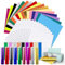 50 Stück Smart Vinyl Permanent für Cricut Explore 3/Maker 3, Vinyl Plotter Film Smart Metallic Vinyl Smart Glitzer Vinyl Plotterfolie Selbstklebend Transferfolie Plotter Set für DIY Tassen, Auto, Deko