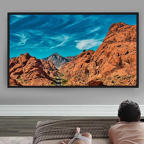 LENDISIY Écran de projection portable de 130 pouces - Écran de projection HD 4K 16:9 - Angle de vision de 160 ° - Pour home cinéma