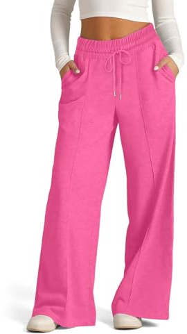 EIRUKON Jogginghose Damen Lang Lockere Sporthose Baggy Weites Bein Hosen High Waist Freizeithose Sweatpants Mit Taschen