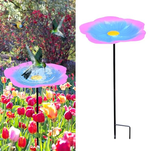 Vogeltränke Stehend Winterfest - Vogelfutterspender für Garten, Vogelbad Balkon Balkongeländer Mit Ständer, Abnehmbar, Wassertränke für Vögel, Frostsicher (B)