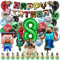 Milygobam 30pcs Birthday Decorations for Boys Girls,8th Happy Birthday Balloon,Gaming Party Decorations,Cake Topper,Foil Balloons,Gaming Theme 8th Party Supplies Decoration