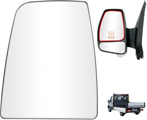 vsshe Spiegelglas Ersatz Links Oben Seite Beheizbar für Ford Transit MK8 (2014 und später) BK31-17K741-BA 1823986, Türspiegelglas Außenspiegel mit Trägerplatte und 2 beheizten Metallclips