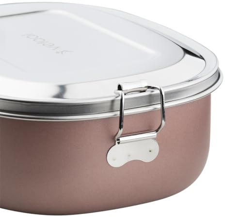 vetaal Edelstahl Brotdose Behålla | Lunchbox | BPA Frei | geschmacksneutral (rosé)