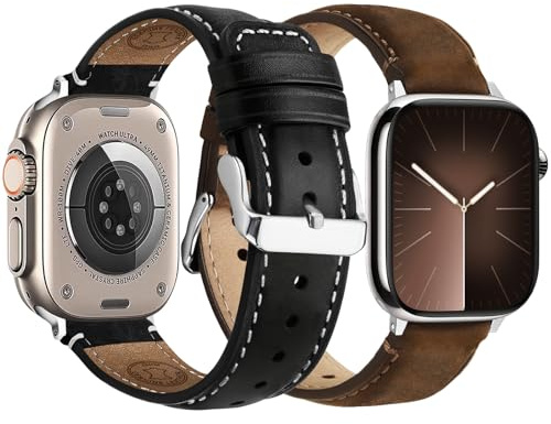 Fullmosa Leather Straps for Apple Watch 46mm 45mm 44mm 49mm