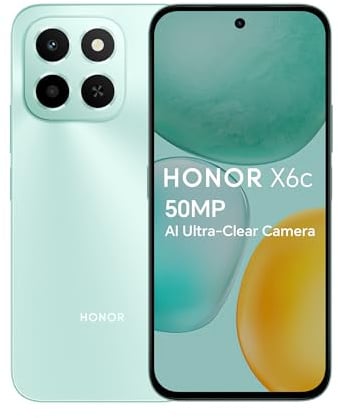 HONOR X6c , Unlocked Mobile Phones, 6 +128GB, Extreme Drop & Water Resistance, Android 15,Ocean Cyan (Renewed)