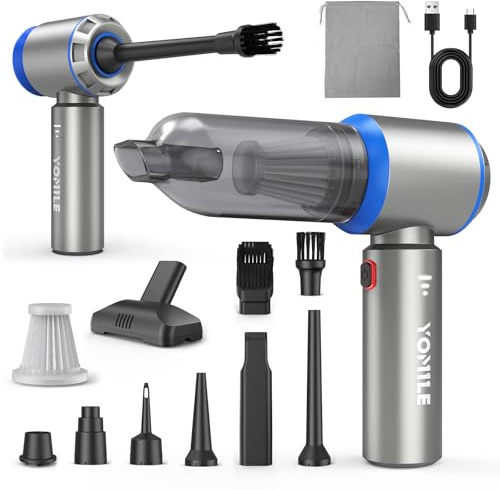 Yomile Aspirador de Mano, 25000Pa/120W Mini Aspirador Recargable, Aspiradoras de Mano con Motor sin Escobillas de 210.000 RPM, Aspirador sin Cable para Coche, para Uso en la Oficina, el hogar