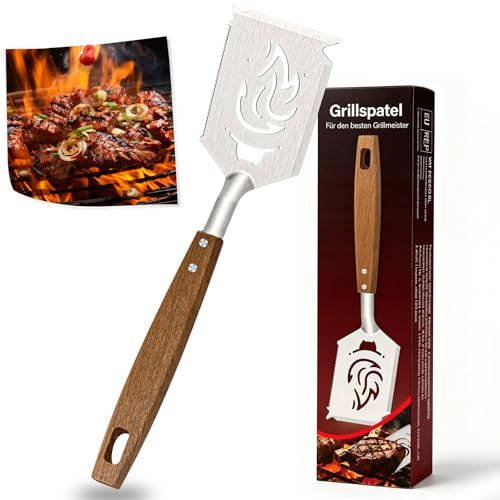 7-in-1 Grillspachtel mit Holzgriff, Multifunktion Grillwerkzeug für BBQ & Camping, Funktionen des Grillwerkzeug-Sets, Kreativer Grillwender, Grillen Geschenke für Männer, Vatertagsgeschenk