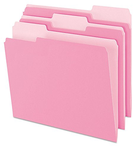 Pendaflex lot de 100 chemises de classement bicolores, format lettre, coupe 1/3, rose (152 1/3 PIN), 30,5 x 25 x 6 cm