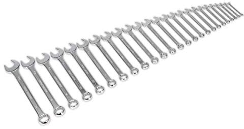 Sealey S0401 Metric Jumbo Combination Spanner Set, 25 Pieces, Silver