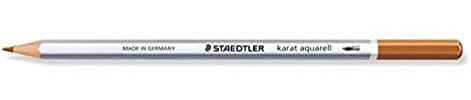 Staedtler 125-73 karat aquarell Farbstift, wasservermalbar, 6 Stück im Kartonetui, siena gebrannt