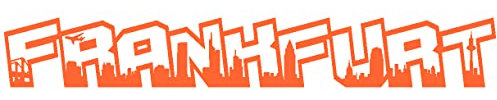Samunshi® Autoaufkleber Frankfurt Schriftzug Skyline Aufkleber 20 x 2,8cm orange