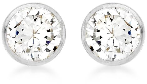CARISSIMA Damen Ohrstecker 9k (375) Weißgold 4mm Rund Zirkonia