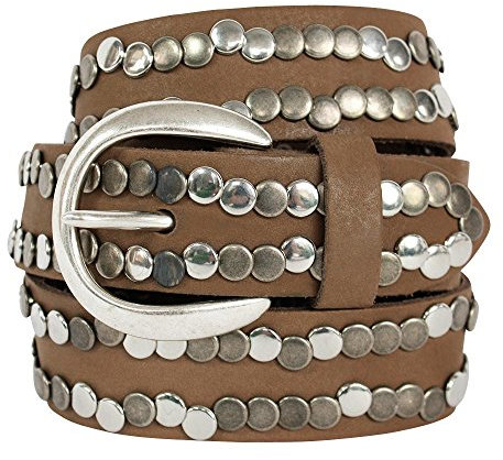 Vanzetti Nietengürtel Kinder, Jugend, Breite 3 cm, Taupe, 80 cm