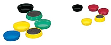 5 Star Office Round Plastic Covered Magnets 25mm Assorted