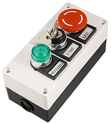 sourcing map Grünes Licht Momentary selbst Lock Push Button Key Switch Station de