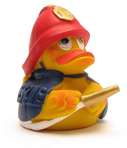 Lanco Quietscheentchen (Feuerwehrmann - L: 7,5 cm)
