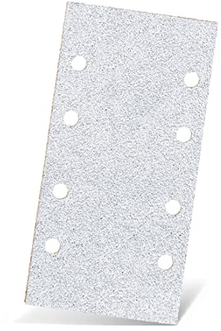 MENZER White Schleifblätter 186 x 93 mm, 8-Loch (50 Stk.) K60 | f. Schwingschleifer, Normalkorund, Klettbefestigung