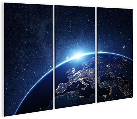 islandburner Bild auf Leinwand Planet Erde Aus Dem Raum In Der Nacht Nasa Kinderzimmer Bilder Wandbilder Poster