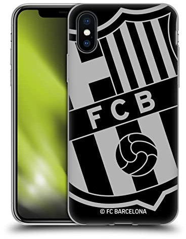 Head Case Designs Licenciado Oficialmente FC Barcelona De Gran tamaño 2017/18 Crest Caso Funda de Gel Suave Compatible con Apple iPhone X/iPhone XS