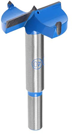 Sourcingmap Forstner Drill Bits 40mm, Tungsten Carbide Wood Hole Saw Auger Opener, Woodworking Hinge Hole Drilling Boring Bit Cutter (Blue, Gray)