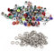 Metall Ösen Kit, 4mm Ösen mit Scheiben für DIY Leder, Kleidung, Schuhe, Gürtel Handwerk 100 Stücke(Farbig)
