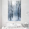 ABAKUHAUS Winter Wandteppich und Tagesdecke, Schnee bedeckter Wald aus Weiches Mikrofaser Stoff Waschbar ohne Verblassen Digitaldruck, 140 x 230 cm, Schwarz Weiß Schiefer Blau