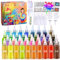 AOUVT 36 Farben Batikfarben Set für Kinder, Tie Dye Kit kreative Bastelspiele, Tie Dye Kit für Kleidung, Spiele und Aktivitäten, DIY Alles-in-Einem Batik-Set für Kinder und Erwachsene