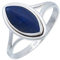 mantraroma Ring Silber 925 Damen Lapis Lazuli Edelstein blau schlicht, groß modern (MRG-188-06-(58))