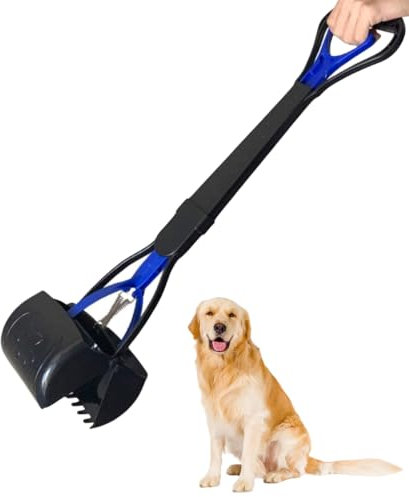 JINGUWU Pelle à déjections Canines, 71,1 cm de Long, pour Nettoyer Les déchets d'animaux de Taille Moyenne et Grande ou Les déchets de Jardin, Pas Besoin de se pencher