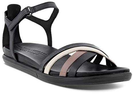 ECCO Damen Simpil Flat Sandal, Schwarz(Multicolor Black), 37 EU