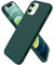 ORNARTO Compatible with iPhone 12 mini(2020) Case 5,4, Slim Liquid Silicone Full Covered Soft 3 Layers Gel Rubber with Microfiber Case Cover 5.4 inch-Cyprus Green